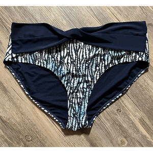 Nine West Swim Bottoms Blue Print XXL NWT Swimsuit Swimwear